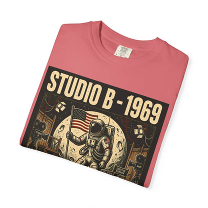Studio B 1969 Astronaut Tee — "One Giant Lie for Mankind" Retro Space Poster T-Shirt | Originals