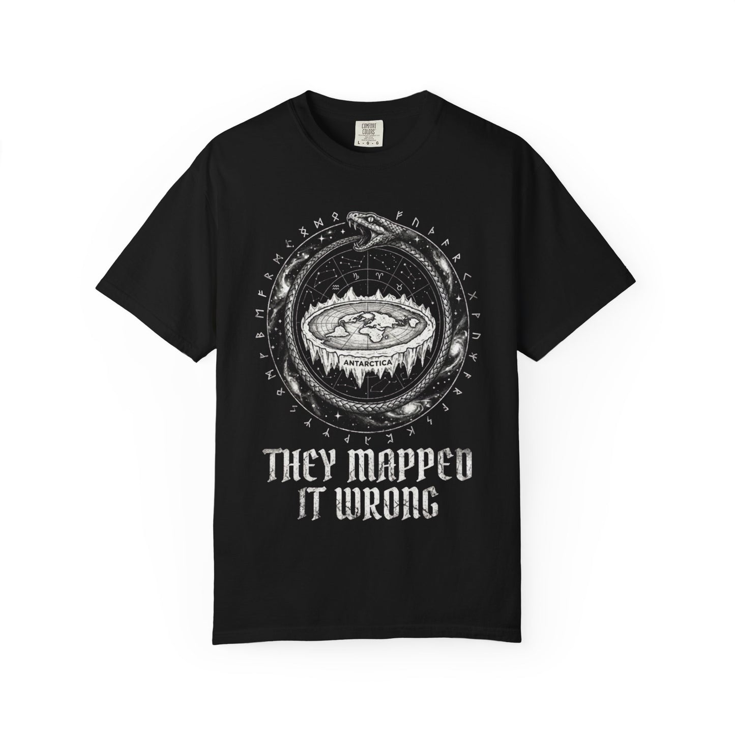Flat Earth Illustration They Mapped It Wrong T-Shirt | Flat Earth Collection