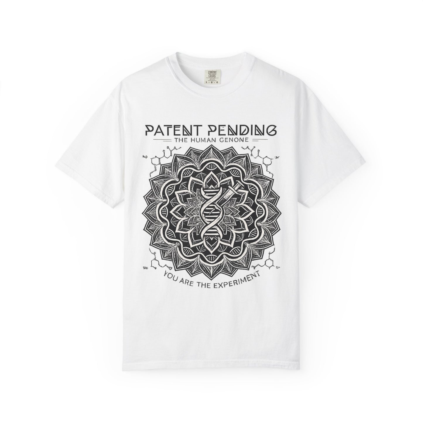 Patent Pending DNA Mandala T-Shirt — "You Are The Experiment" Science Graphic Tee | Originals
