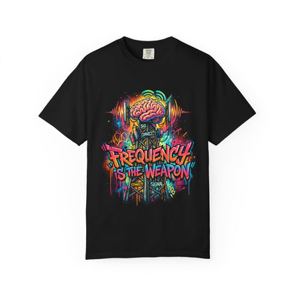 Graphic T-Shirt — "Frequency Is the Weapon" Brainwave Street Art Tee | Originals