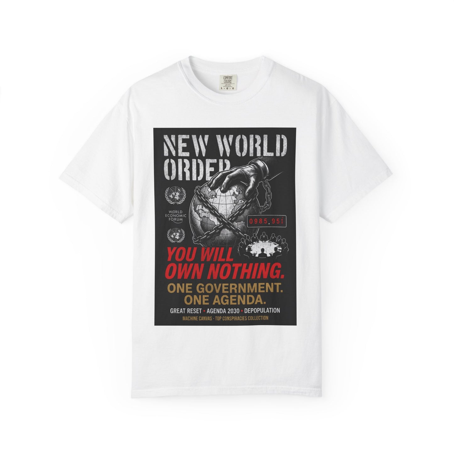 "New World Order: You Will Own Nothing" Tee | Original MachineCanvas