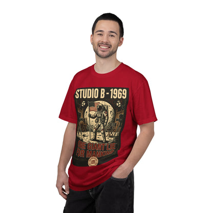 Studio B 1969 Astronaut Tee — "One Giant Lie for Mankind" Retro Space Poster T-Shirt | Originals