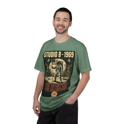 Studio B 1969 Astronaut Tee — "One Giant Lie for Mankind" Retro Space Poster T-Shirt | Originals