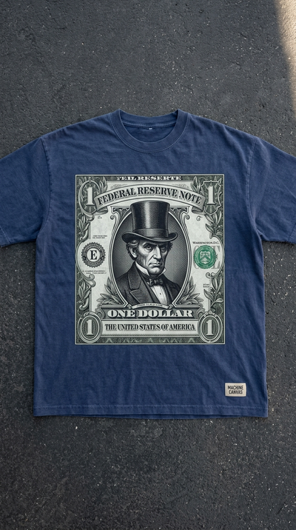 One Dollar Bill Graphic Tee (Abe Top Hat Design) TShirt | Originals