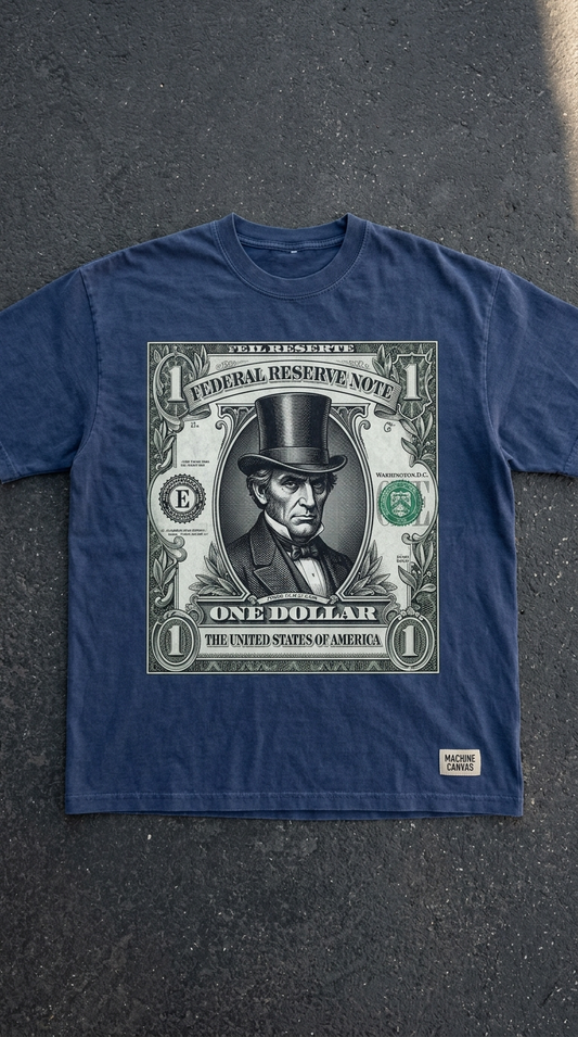One Dollar Bill Graphic Tee (Abe Top Hat Design) TShirt | Originals