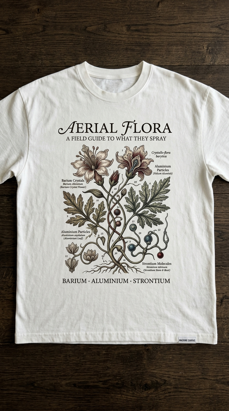 Aerial Flora T-Shirt — Vintage Botanical Print with Planes | Originals