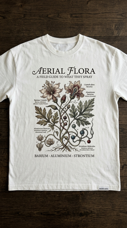 Aerial Flora T-Shirt — Vintage Botanical Print with Planes | Originals
