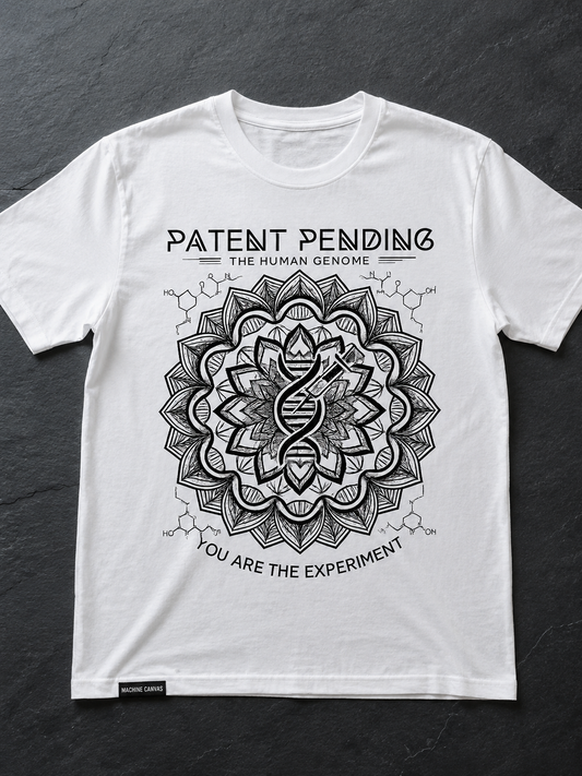 Patent Pending DNA Mandala T-Shirt — "You Are The Experiment" Science Graphic Tee | Originals