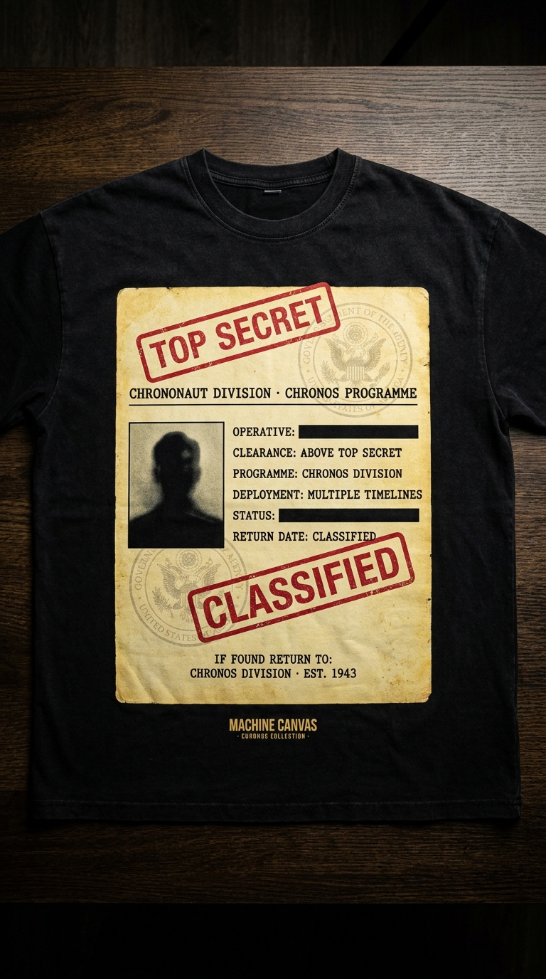Chrononaut Operative T-Shirt — "They Never Came Back to the Same Timeline Twice" \ Originals