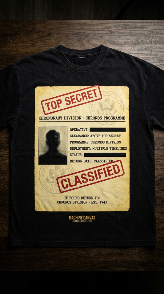 Chrononaut Operative T-Shirt — "They Never Came Back to the Same Timeline Twice" \ Originals