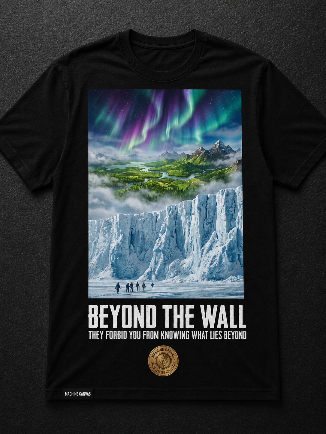 Beyond The Wall ice wall scene T-shirt | Flat Earth Collection