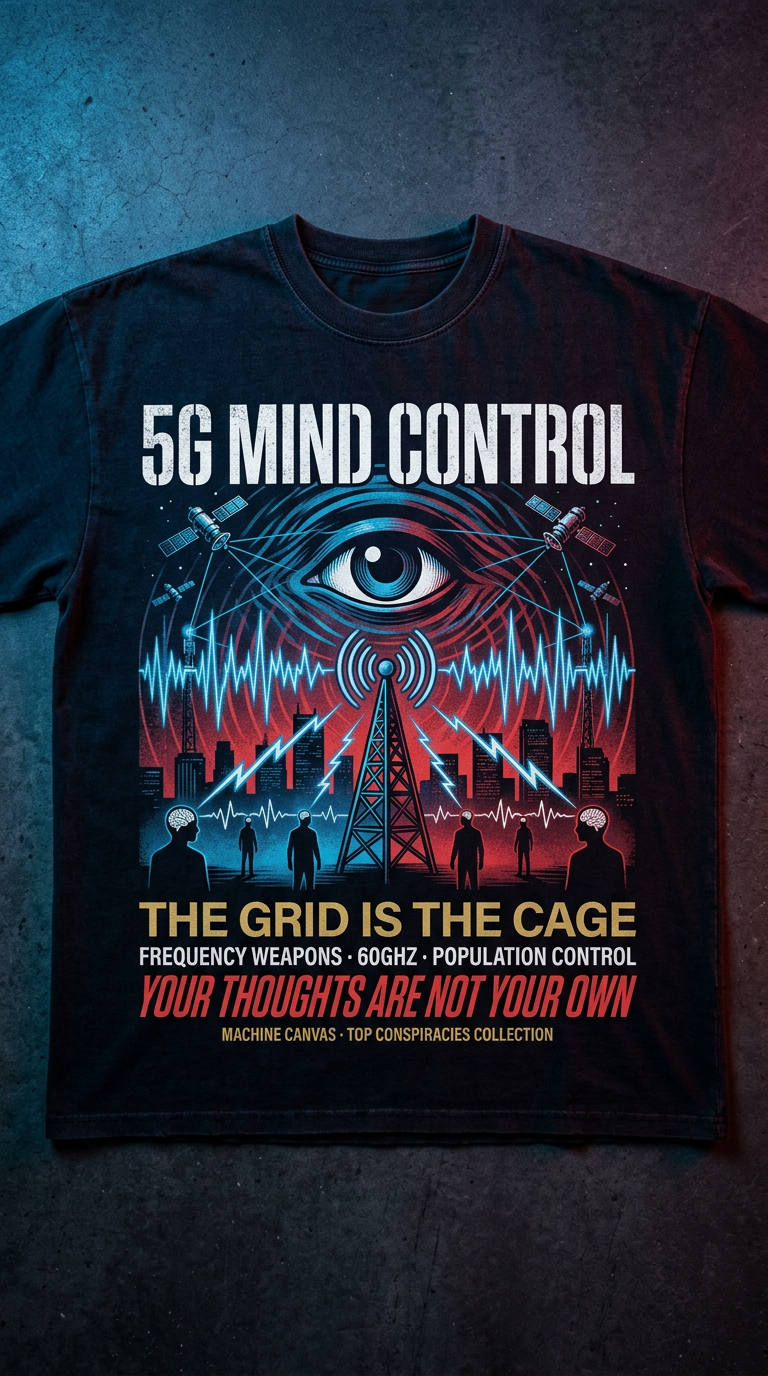 5G Mind Control T-Shirt — The Grid Is The Cage Conspiracy Graphic Tee | Originals