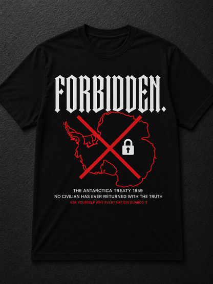 Forbidden Antarctica Map T-Shirt | Flat Earth Collection