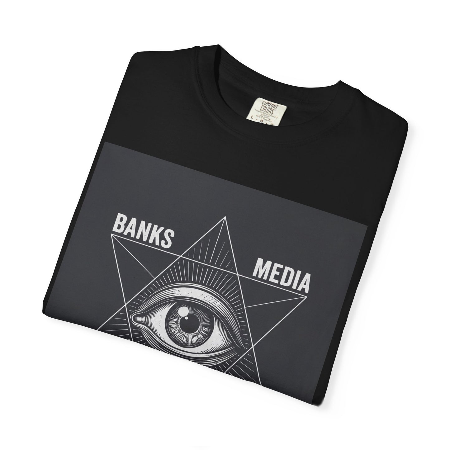 Conspiracy Eye Graphic T-Shirt — 'Banks Media Government' Vintage Occult Tee | Originals