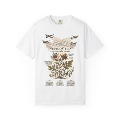 Aerial Flora T-Shirt — Vintage Botanical Print with Planes | Originals