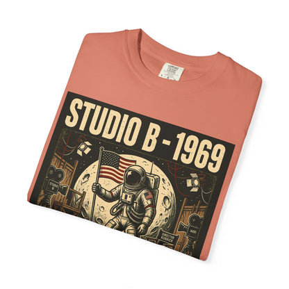 Studio B 1969 Astronaut Tee — "One Giant Lie for Mankind" Retro Space Poster T-Shirt | Originals