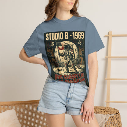 Studio B 1969 Astronaut Tee — "One Giant Lie for Mankind" Retro Space Poster T-Shirt | Originals