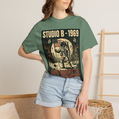 Studio B 1969 Astronaut Tee — "One Giant Lie for Mankind" Retro Space Poster T-Shirt | Originals
