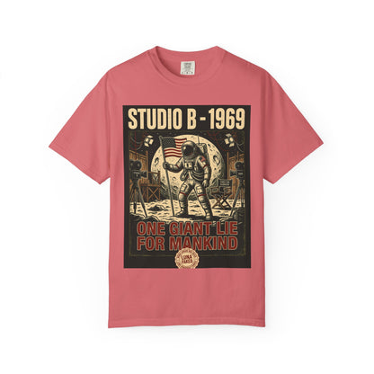 Studio B 1969 Astronaut Tee — "One Giant Lie for Mankind" Retro Space Poster T-Shirt | Originals